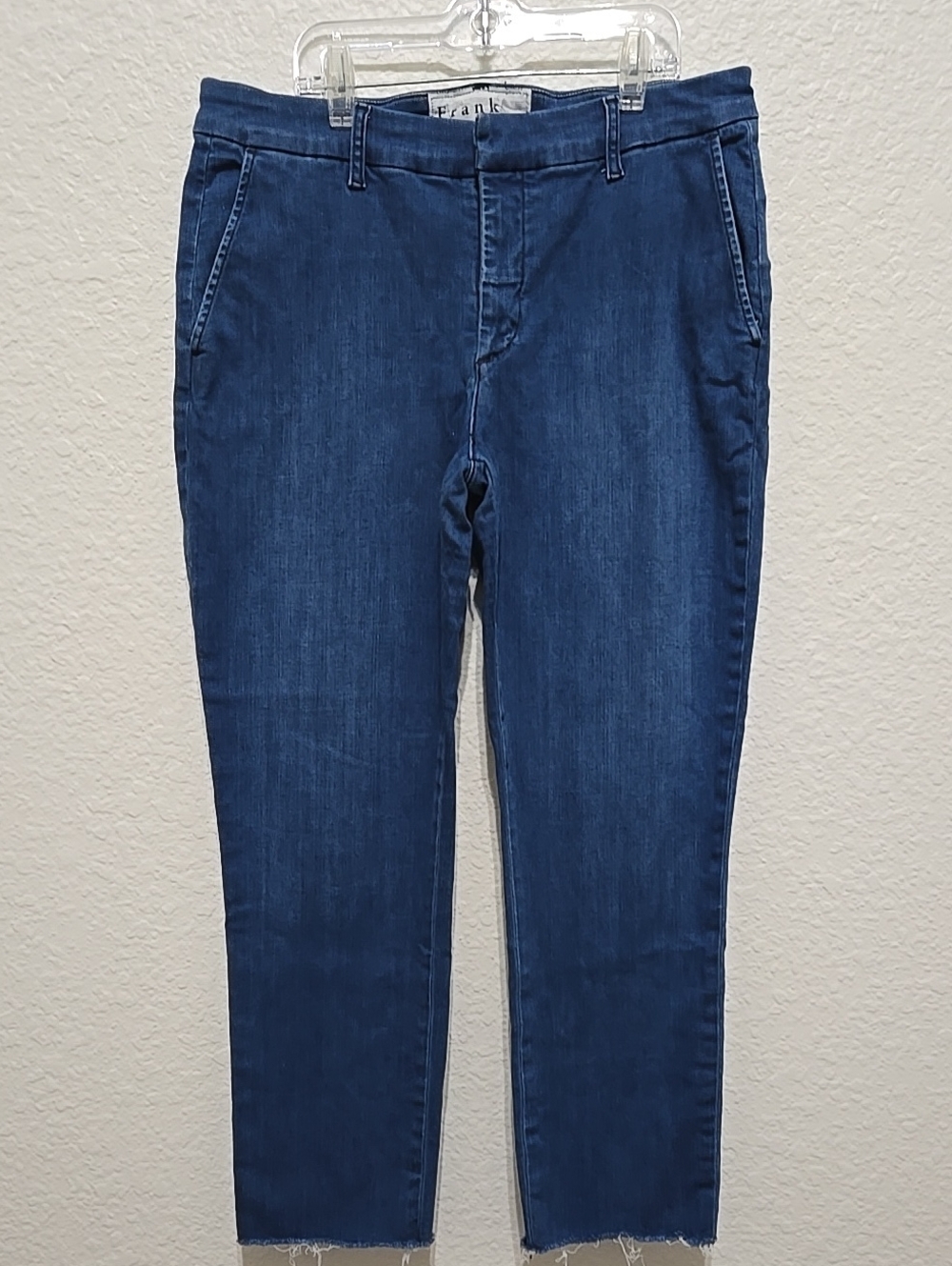 Frank & Eileen Blue Slim Distressed Hem Straight Jeans